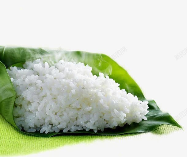 叶子上的白米饭png免抠素材_新图网 https://ixintu.com 创意 叶子上的白米饭 大米饭 热气腾腾的米饭 食物