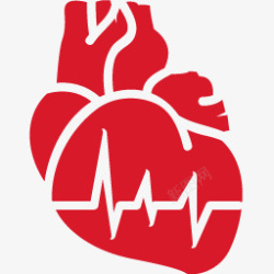 cardiology心脏病红色图标高清图片