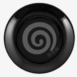 黑色圆圈圈立体简约大方盘子素材