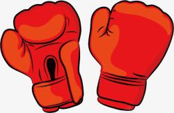 拳击装备红色手绘拳击手套高清图片