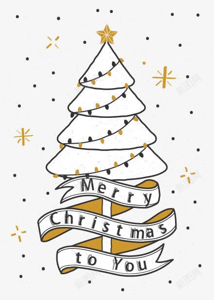 金色圣诞树矢量图ai免抠素材_新图网 https://ixintu.com 圣诞快乐 被雪覆盖的圣诞树 飘雪 矢量图