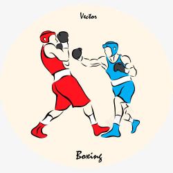 拳击运动插画素材