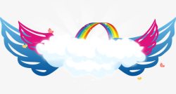 粉色彩虹梦想的翅膀装饰物高清图片