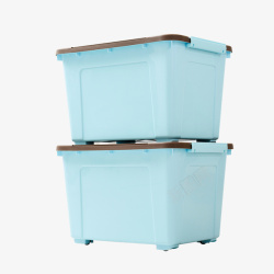 环保新材料带轮子的蓝色收纳箱高清图片