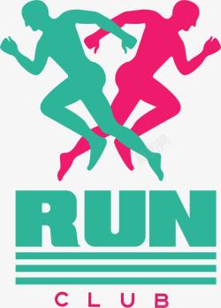 体育赛事的创意手绘跑步logo图标高清图片