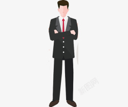 白衬衫红领带穿着黑色西装的男子高清图片