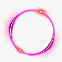 光圈免抠素材粉色环形光效高清图片