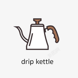 可爱咖啡壶可爱创意的水壶图标矢量图高清图片