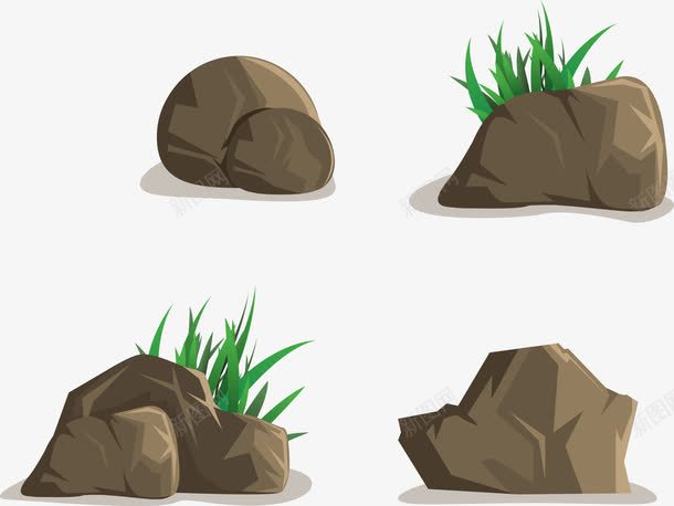 创意石头造型png免抠素材_新图网 https://ixintu.com 各种石头假山 小草 手绘石头 石头矢量图 石缝中的小草 造型