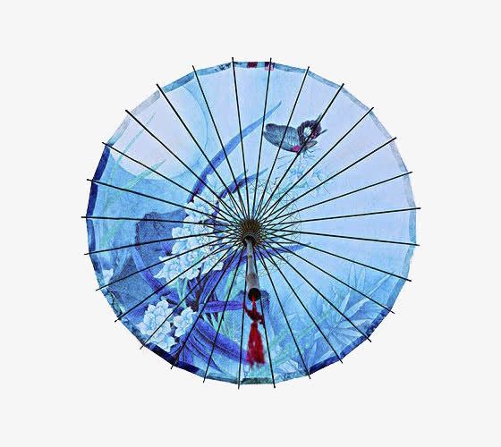 复古油纸伞png免抠素材_新图网 https://ixintu.com 产品实物 复古 油纸伞 蓝色