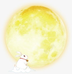 装饰圆月中秋装饰月亮兔子高清图片