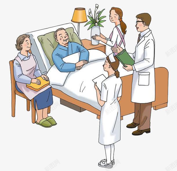 躺在病床上的老年人png免抠素材_新图网 https://ixintu.com 医院 生病 老年人 老年生活