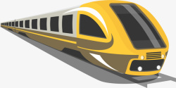 运行的高铁高速运行的黄色动车高清图片