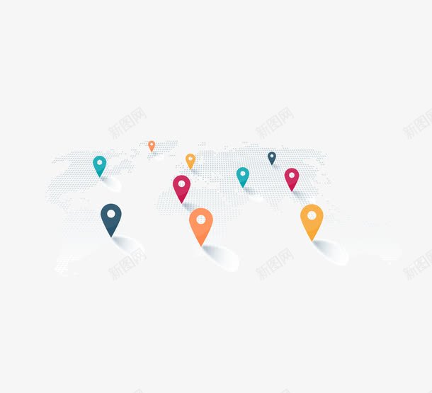 世界地图地标png免抠素材_新图网 https://ixintu.com 世界地图 出行 地标 定位 导航 旅游