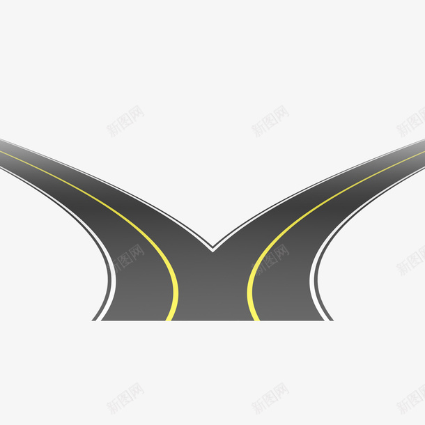 分叉的路png免抠素材_新图网 https://ixintu.com 分叉 分叉路口 分界线 手绘 灰色的 简图 道路 黄色的