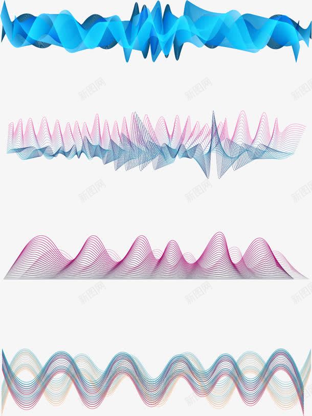 4款曲线动感下划线条png免抠素材_新图网 https://ixintu.com 动感 动感线条 彩色下划线 抽象线条 曲线 潮流线条 绚丽 装饰线条