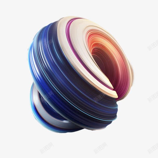 旋转的3D立体装饰png免抠素材_新图网 https://ixintu.com 个性 产品特点 圆圈 模型 海螺