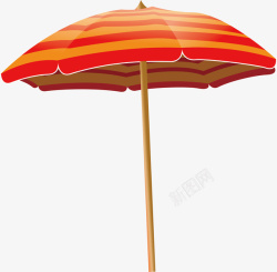 创意水球夏天休闲橘色遮阳伞卡通高清图片