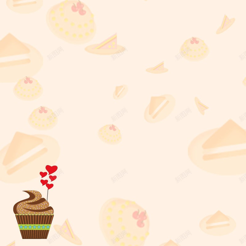 卡通蛋糕背景psd设计背景_新图网 https://ixintu.com 主图 卡通 可爱 手绘 童趣 蛋糕 食品