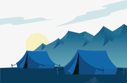探险帐篷梦幻自然露营矢量图高清图片