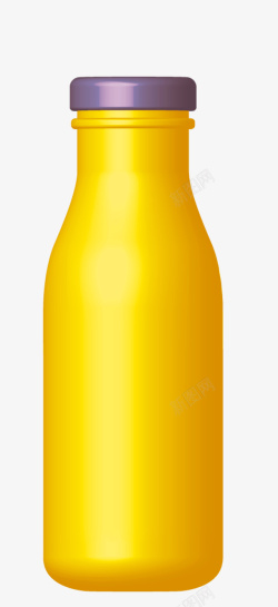 卡通颜料瓶子手绘卡通黄色空白瓶子高清图片