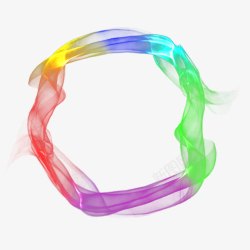 彩色缥缈彩虹色环形烟雾高清图片