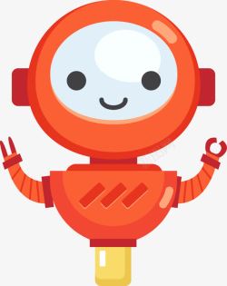 橙色机器人卡通可爱数码机器人形象高清图片