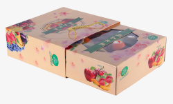 桃子苹果葡萄纸钱素材橙子水果礼品盒图高清图片