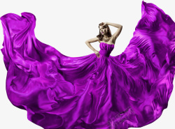 新婚礼服女士紫色婚纱高清图片