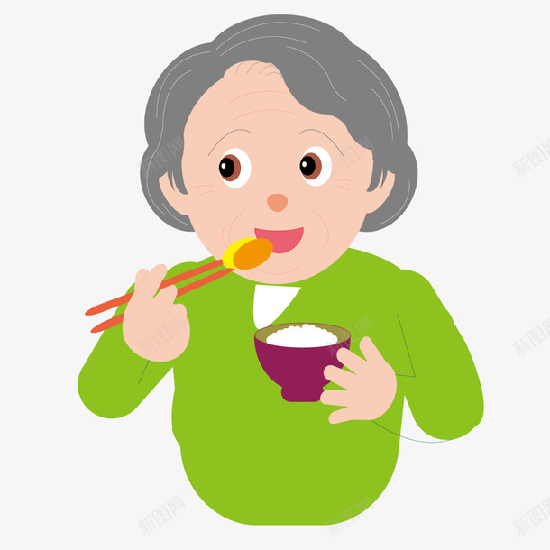老奶奶吃饭饮食png免抠素材_新图网 https://ixintu.com 一家人 吃饭 合家欢乐 家庭 幸福家庭 老奶奶 老婆婆卡通 野外聚餐 饮食
