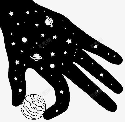 手掌png免抠素材_新图网 https://ixintu.com 卡通 手绘 星球 星系 银河