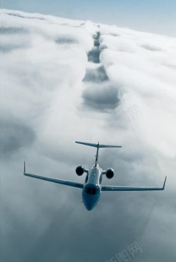 云层飞机轨道海报背景背景