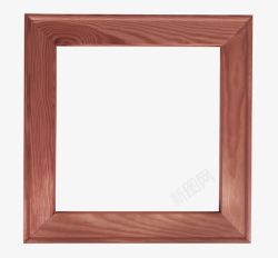 正方形木框老式褐色正方形相框高清图片