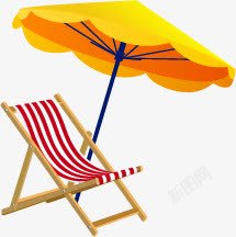 夏天阳伞沙滩椅子遮阳伞夏天高清图片