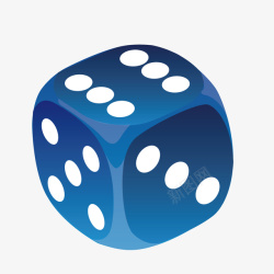 游戏工具蓝色圆角白点筛子高清图片