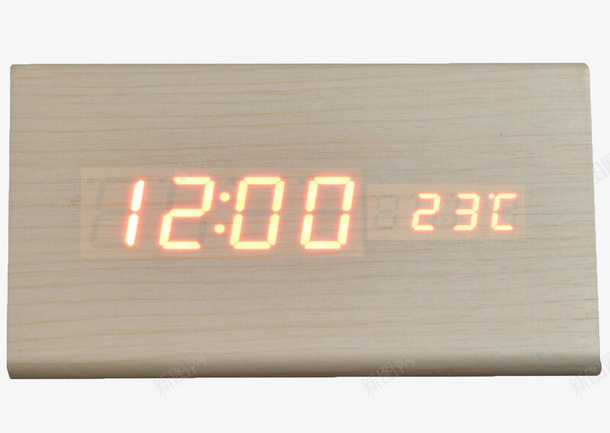 TIMESS闹钟png免抠素材_新图网 https://ixintu.com LED夜光 两用电子 产品实物 创意 声控时钟 木头钟表 温度 白 静音