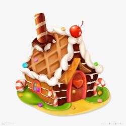 可爱蘑菇造型可爱卡通巧克力房子高清图片
