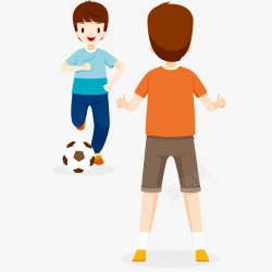 父子教育父子踢足球插画矢量图高清图片
