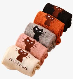 棉袜女士棉袜兔羊毛袜子保暖袜高清图片