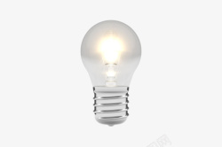 白色透明立体电器发光灯泡产品实素材
