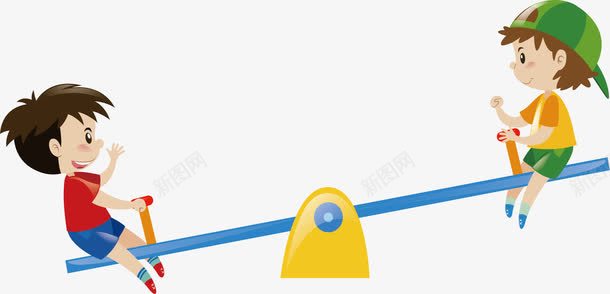 玩跷跷板png免抠素材_新图网 https://ixintu.com 压跷跷板 小伙伴 玩耍 跷跷板