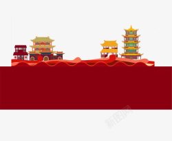 新春新岁新气象红色新年楼房高清图片