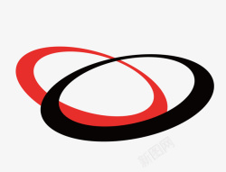 矢量黑红交叉LOGO圆环标识logo圆环矢量图图标高清图片