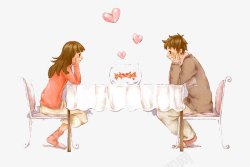 餐桌卡通爱情的美好高清图片