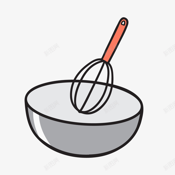 灰色打蛋器png免抠素材_新图网 https://ixintu.com 卡通厨具 卡通打蛋器 厨房用品 灰色 背景装饰
