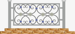 栅栏围墙欧式花纹围栏高清图片