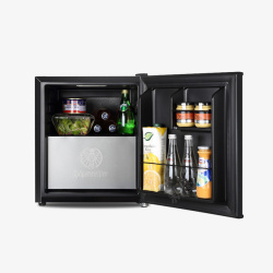 家用单门小型冰箱黑色车载电器高清图片