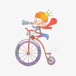 高倍单筒骑自行车的小王子高清图片