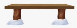 公园板凳卡通木头长板凳高清图片