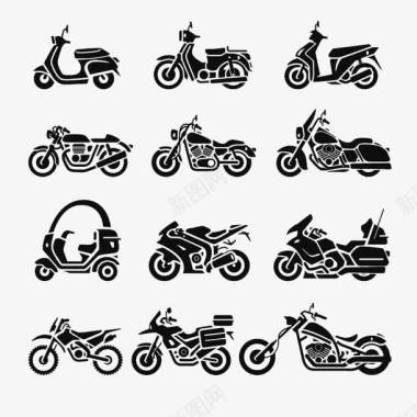 12款摩托车图标图标